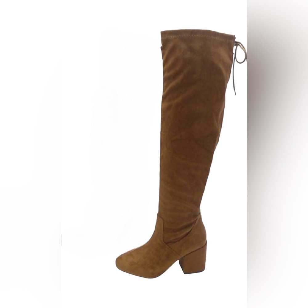Brown Drawstring Over the Knee Boots